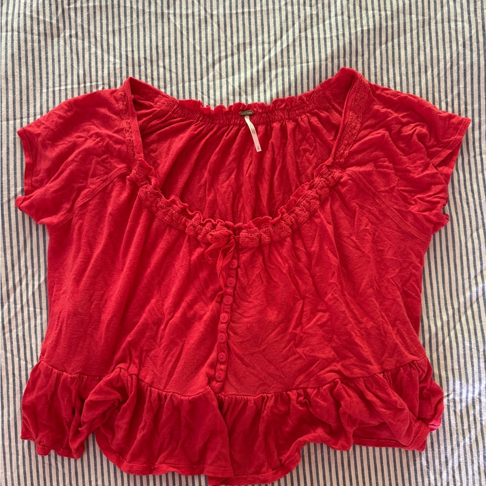 Free People Scarlet Ruffled Blouse S/P